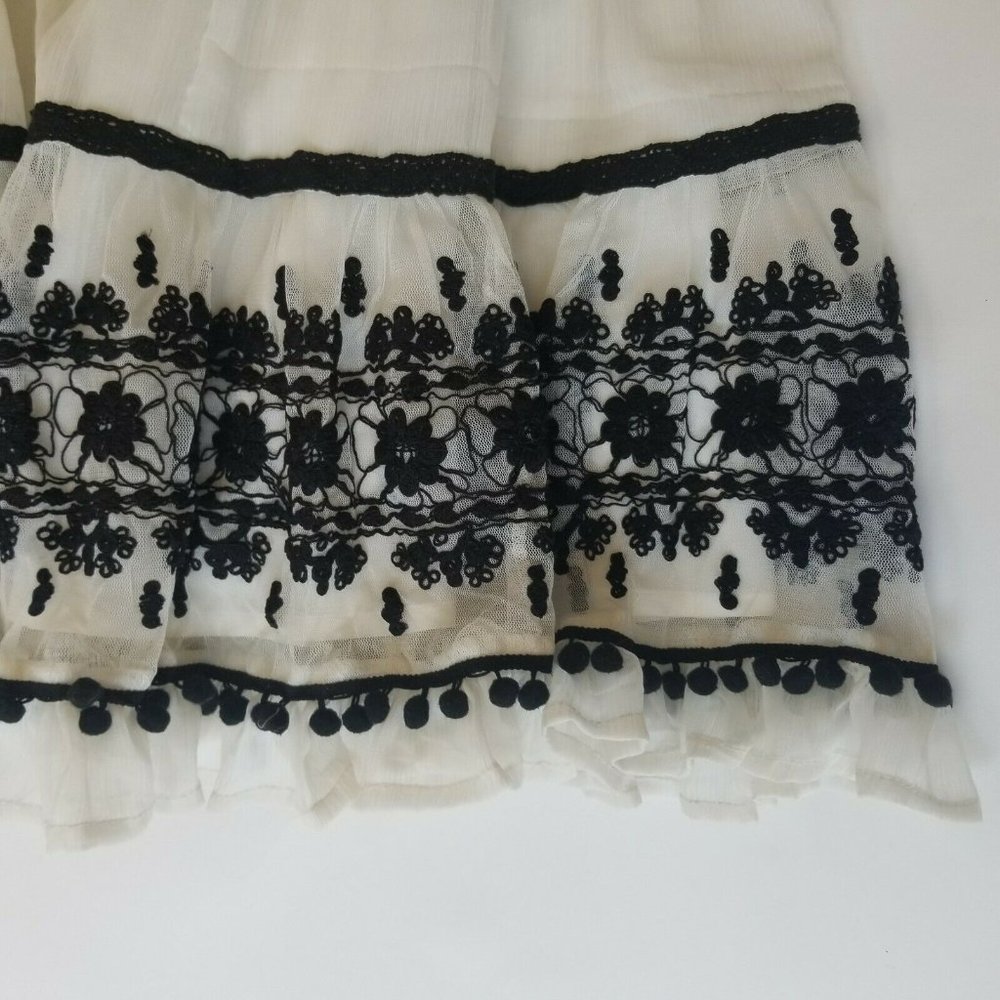 Vtg Neiman Marcus Sz Small Long Lace Tassel Skirt - Picture 5 of 10
